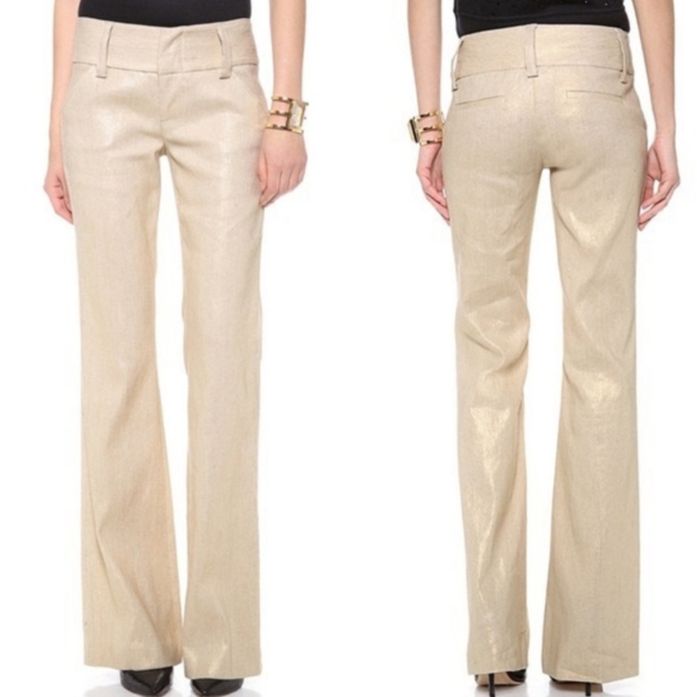 Alice + Olivia Flare Linen Pants
